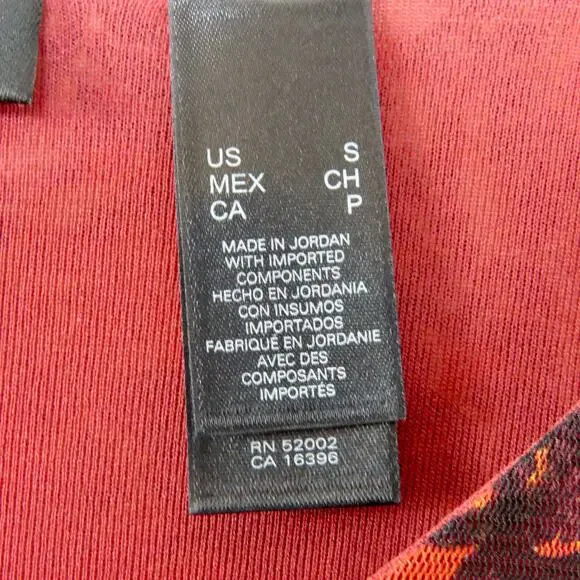 Axcess Y2K Orange Red Retro Floral Paisley Butterfly Babydoll Blouse Small - Picture 5 of 6